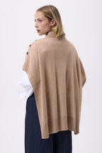 Knopfponcho F Becky - Cremeweiß - Damen