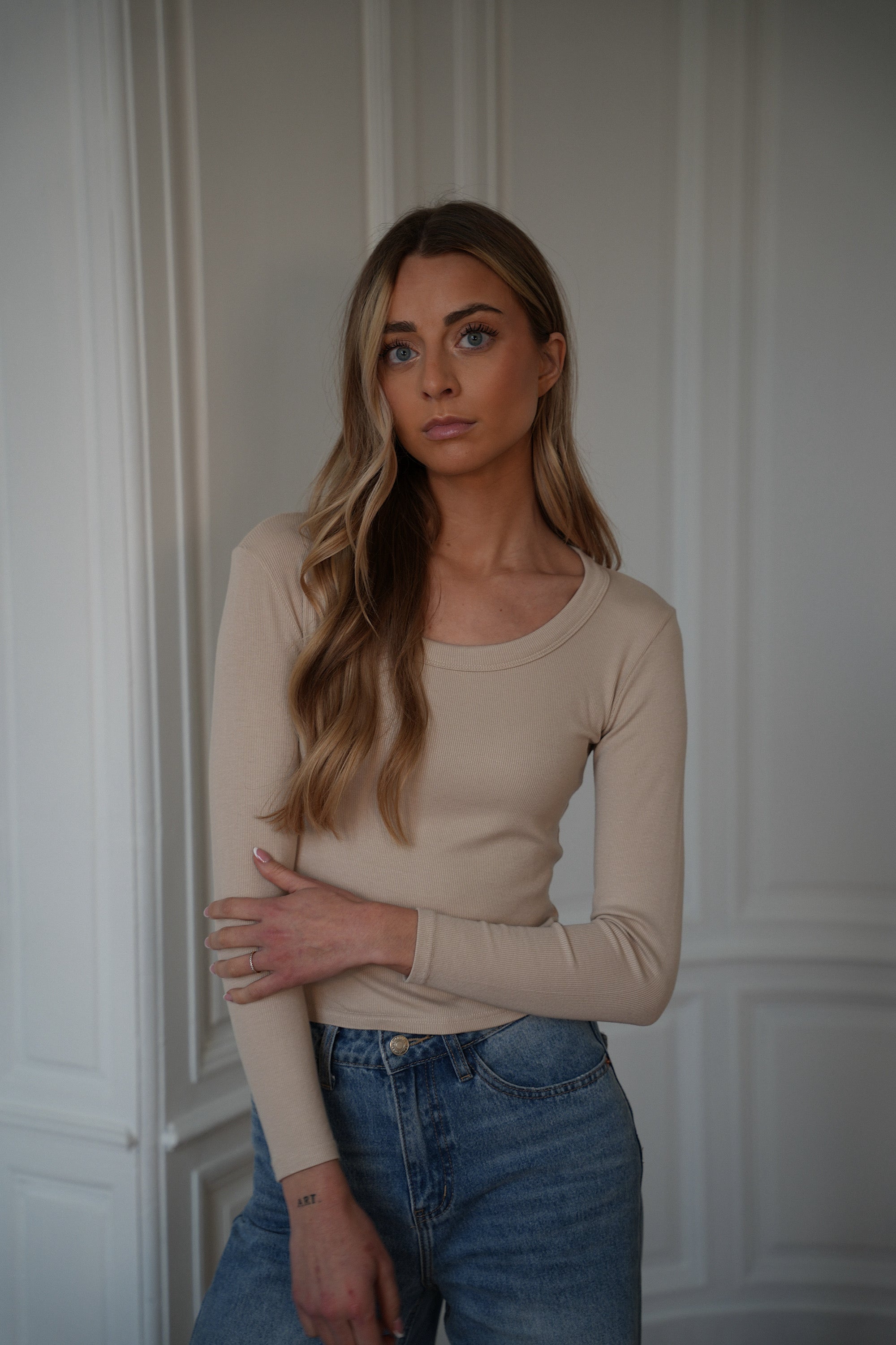 Jersey Polly Fine - Beige
