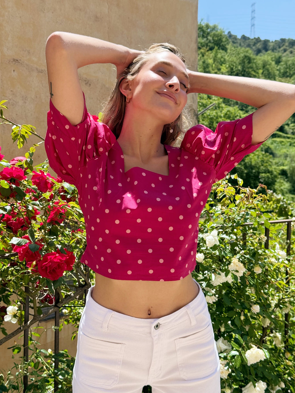 Blusa Burdeos A Lunares Carmi