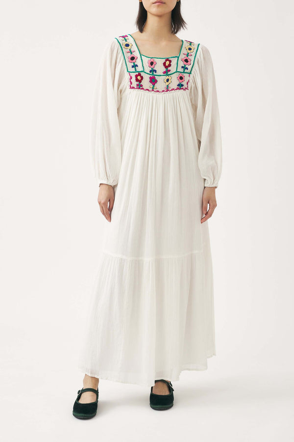 Vestido largo Belinda - Crema
