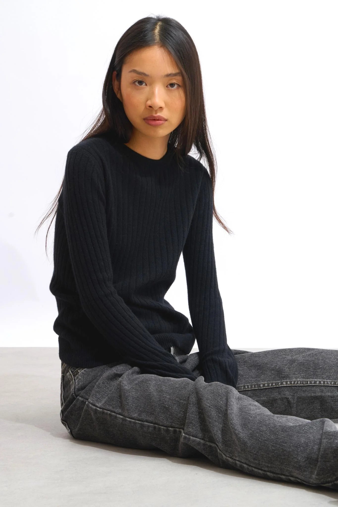 Pull Col Rond - Bella - Noir