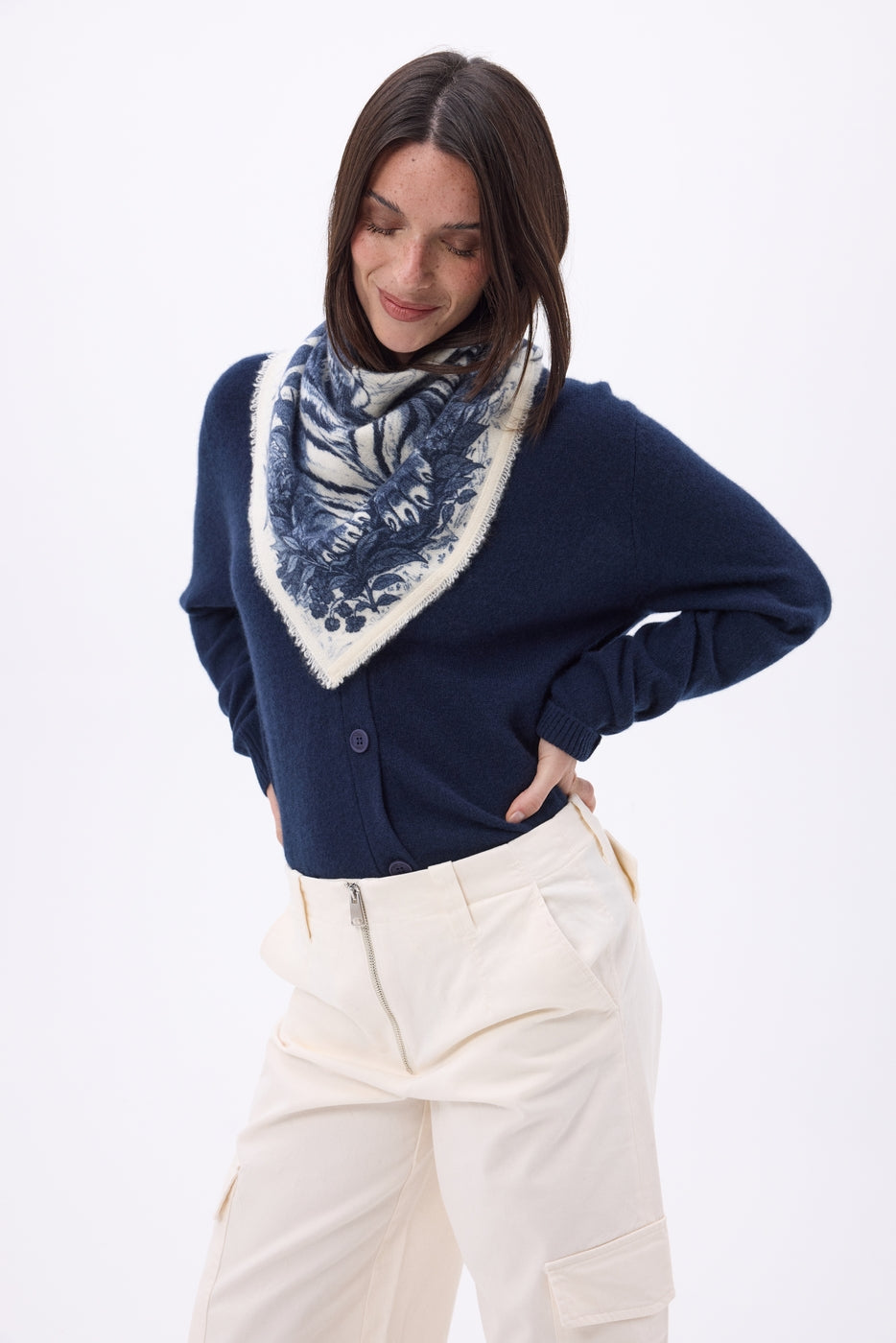 Bandana pequeño Bengala - Azul marino - Mujer