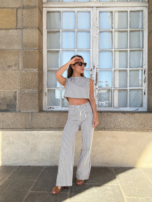 Marin blue striped trousers