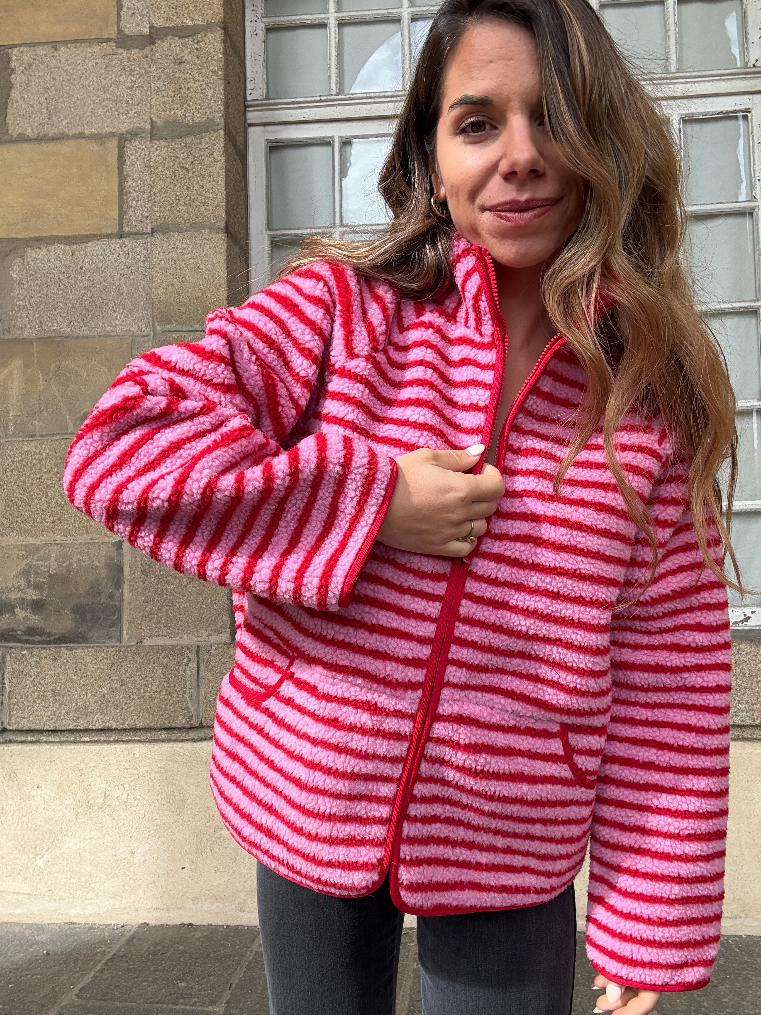 Carmen Striped Fleece Jacket