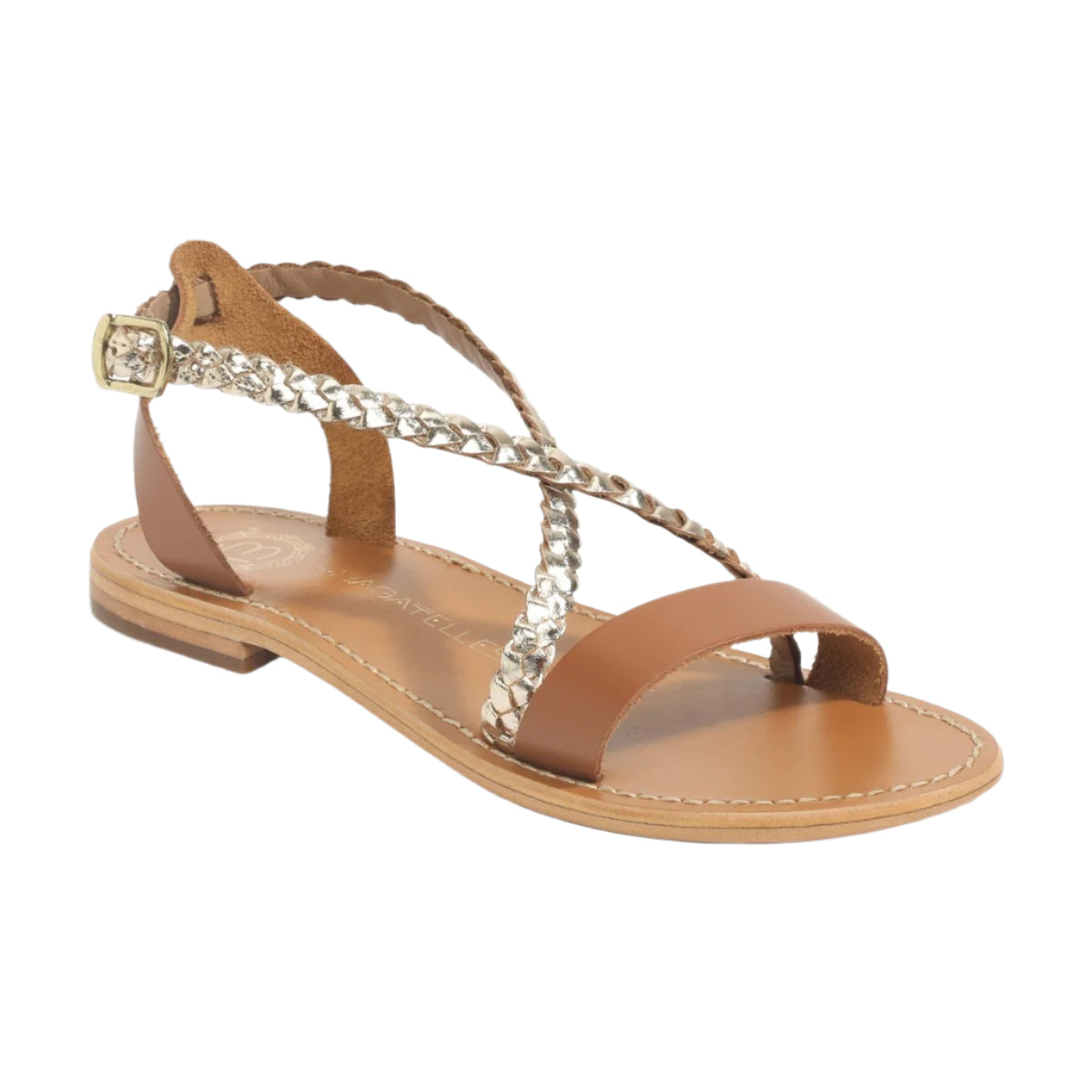 Sandalias Raisa - Dorado Y Camel