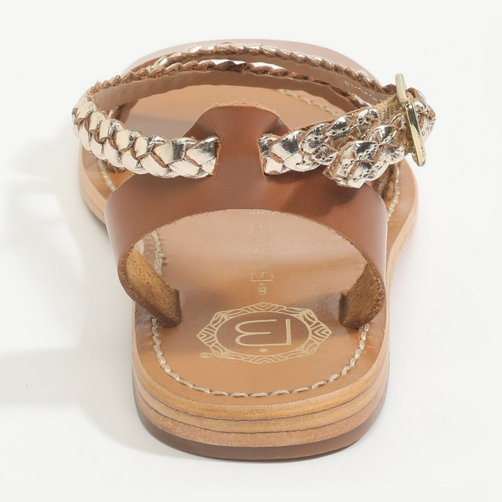 Sandalias Raisa - Dorado Y Camel