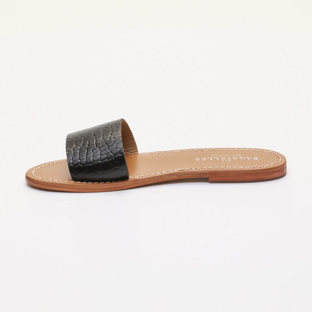 Sandales York - Croco Noir