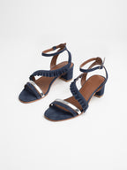 Sandales Talons Dyani - Navy Et Silver
