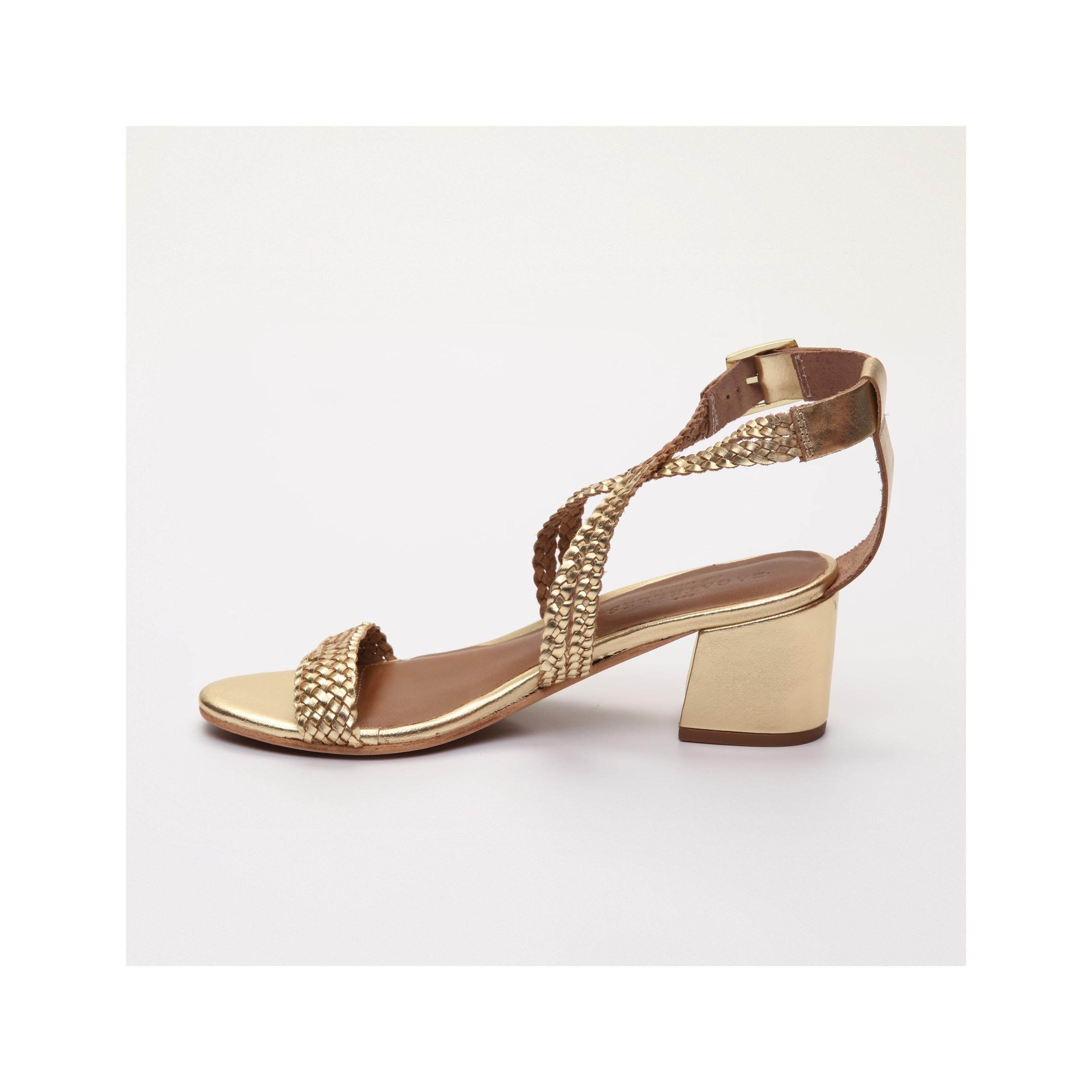 Gizelle Heeled Sandals - Dark Gold