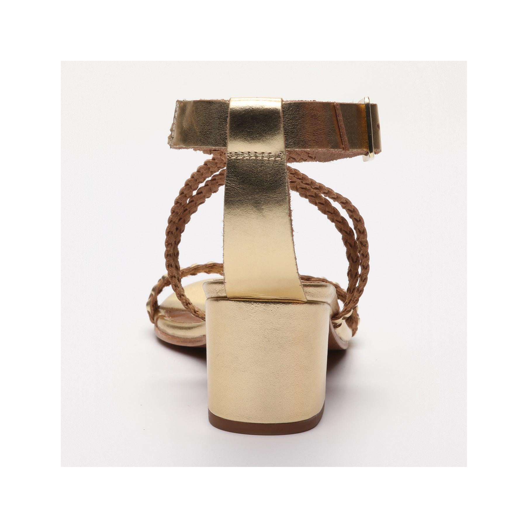 Gizelle Heeled Sandals - Dark Gold