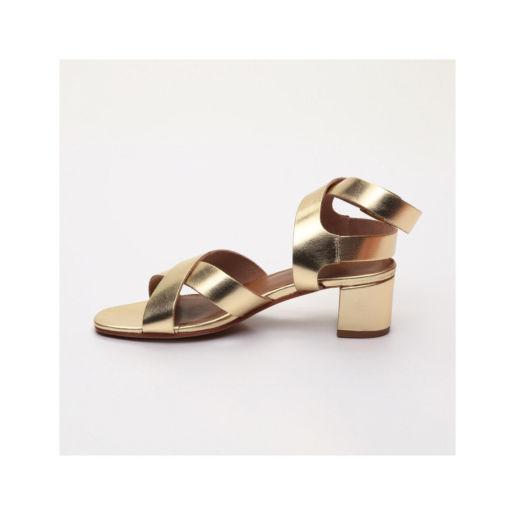 Genessis Heeled Sandals - Dark Gold