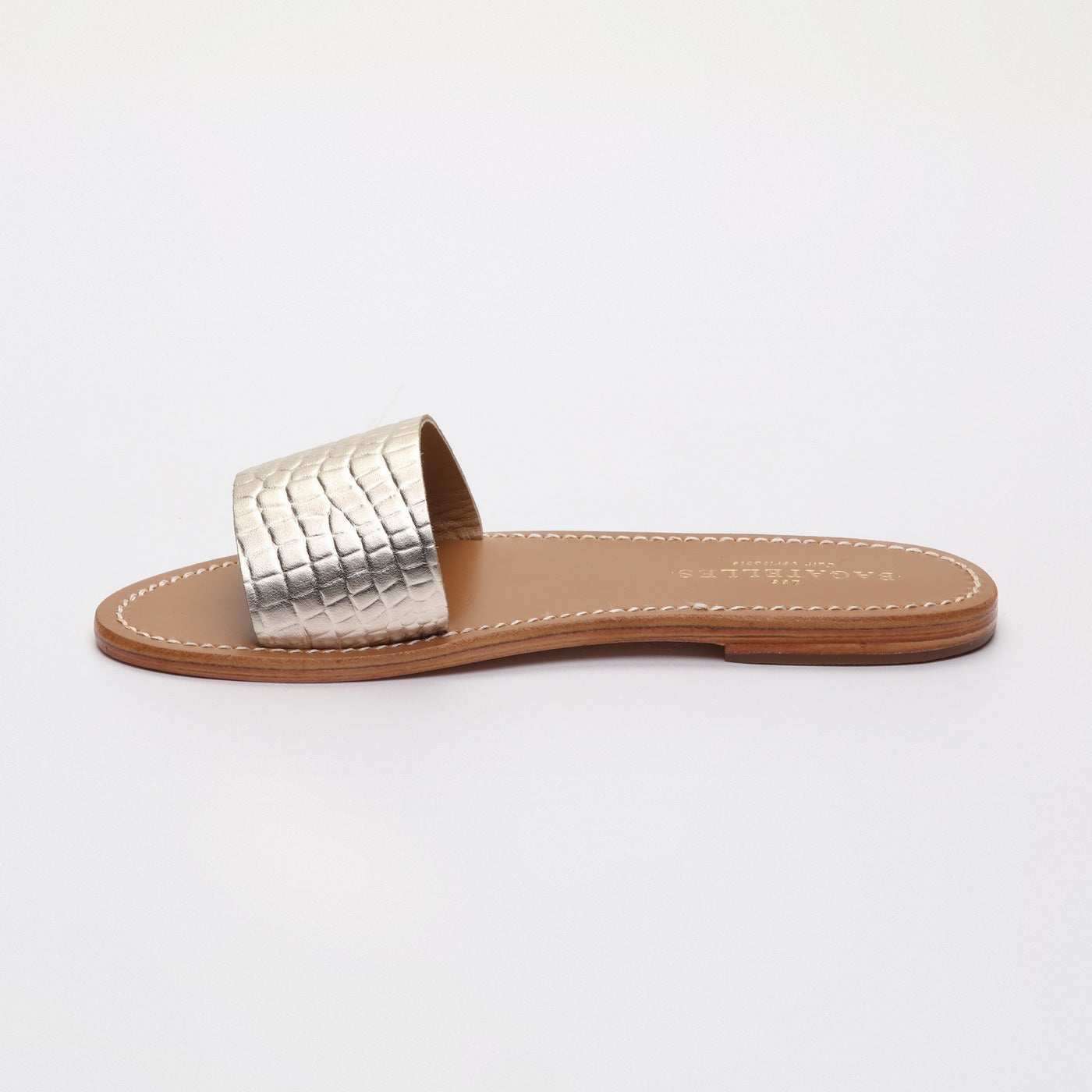 Sandalias York - Croco Dorado Claro
