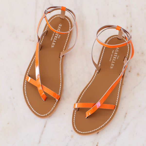 Chandanika Sandals - Neon Orange