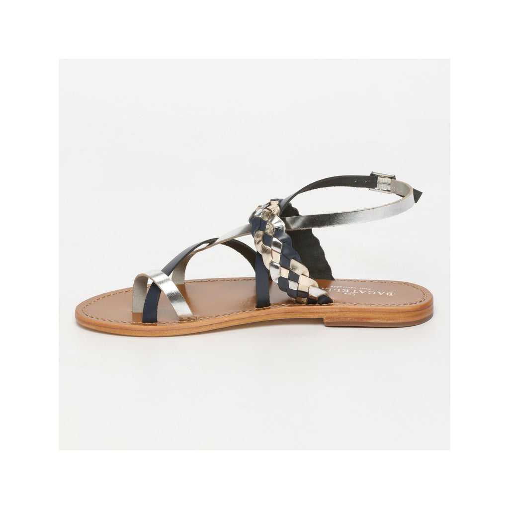 Cardamomo Sandals - Silver And Navy And Gold