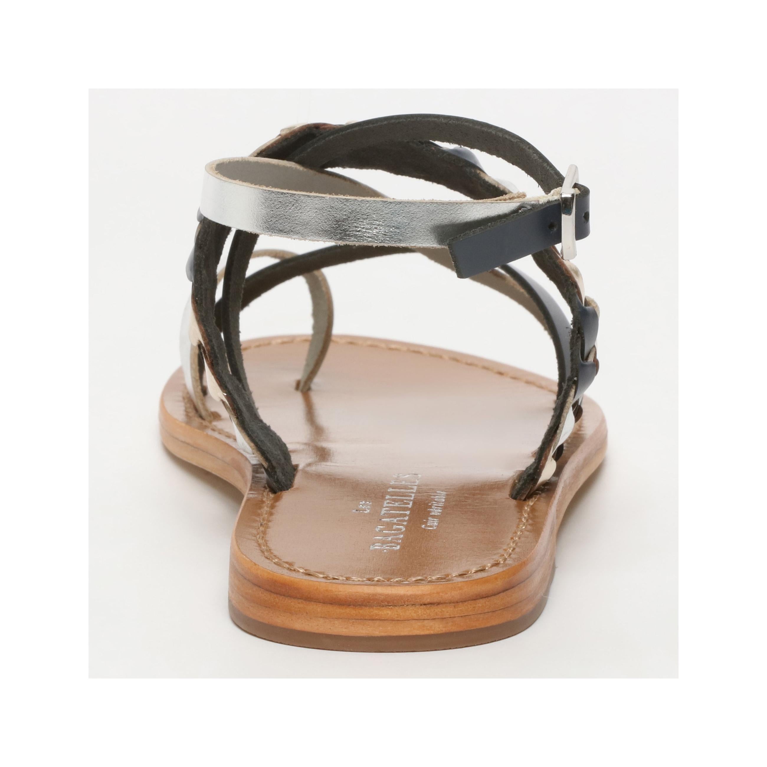 Cardamomo Sandals - Silver And Navy And Gold