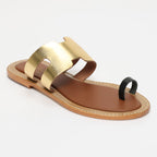 Fiona Sandals - Dark Gold+Black