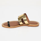 Fiona Sandals - Dark Gold+Black