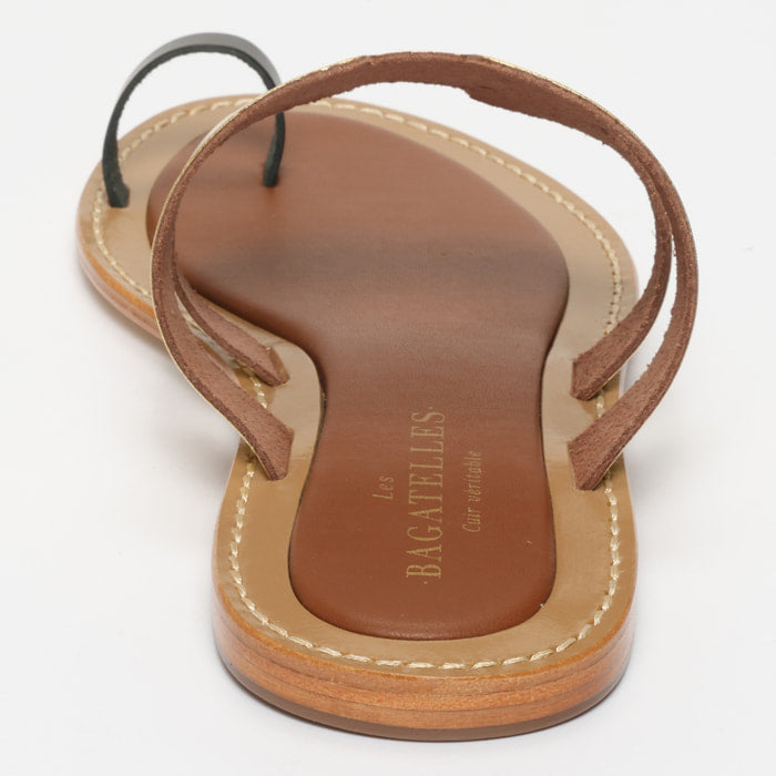 Fiona Sandals - Dark Gold+Black