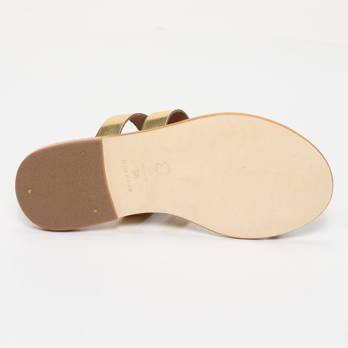 Fiona Sandals - Dark Gold+Black