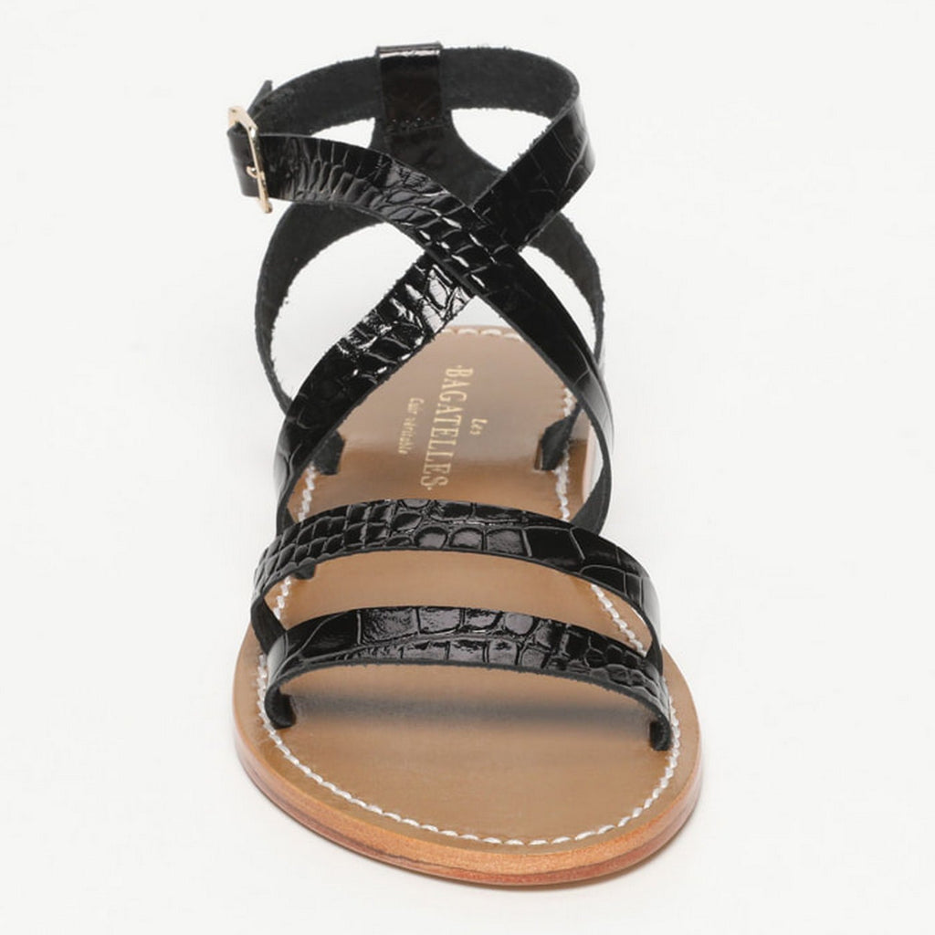 Sandales Malini - Black Patent Croco