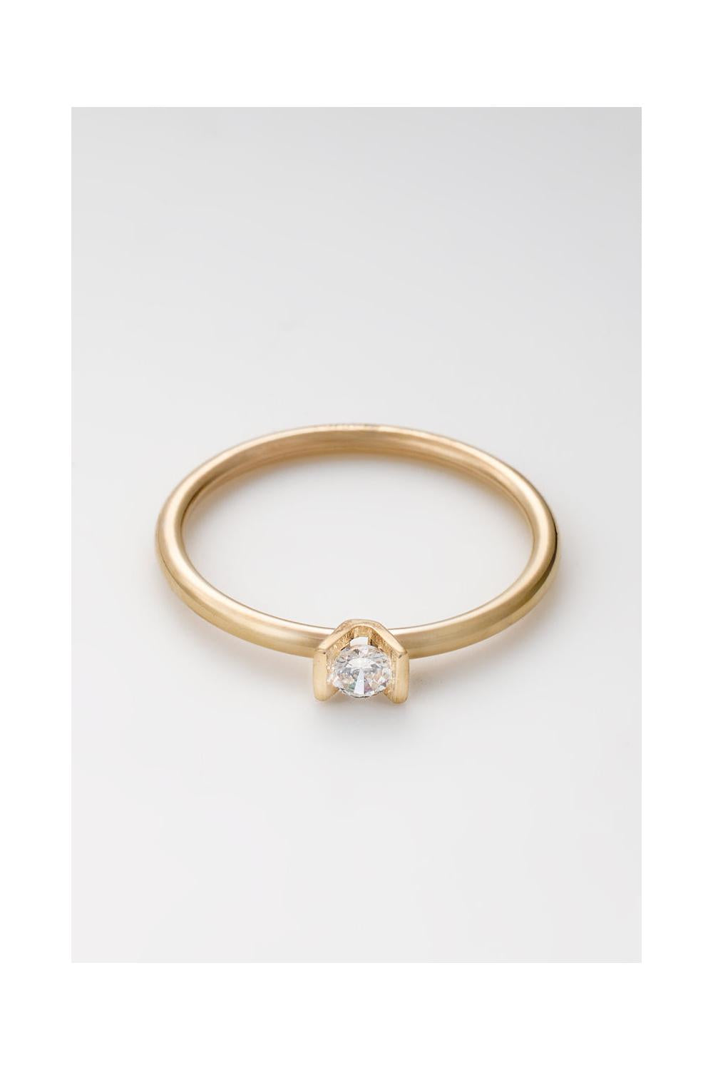 “Morgan” Ring 375/1000 Yellow Gold And Zirconium