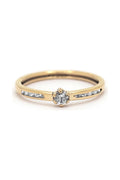 Anillo "Lacey" Oro Amarillo 375 / 1000 y Circonio