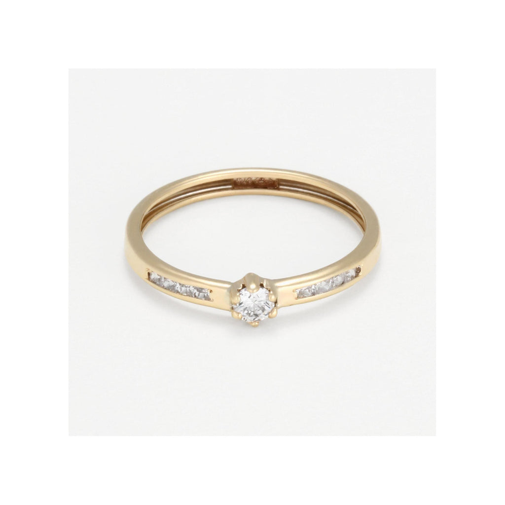 Bague " Lacey" Or Jaune 375 / 1000 Et Zirconium