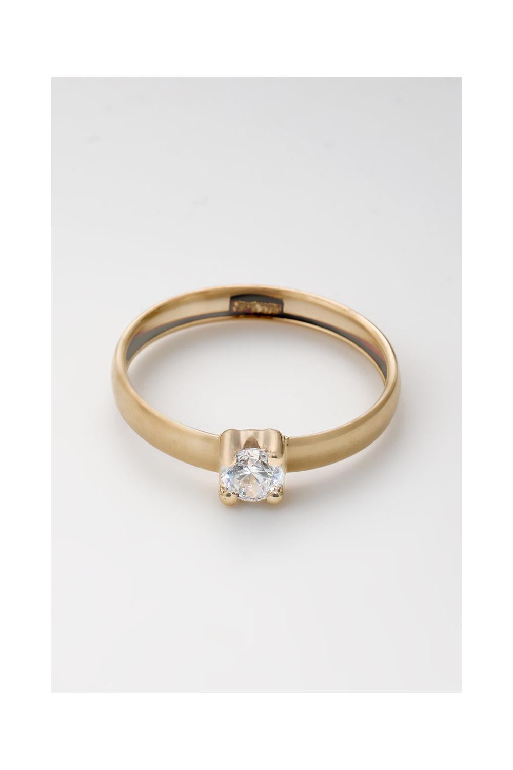 “Lucy” Ring 375/1000 Yellow Gold And Zirconium