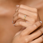 “Lucy” Ring 375/1000 Yellow Gold And Zirconium