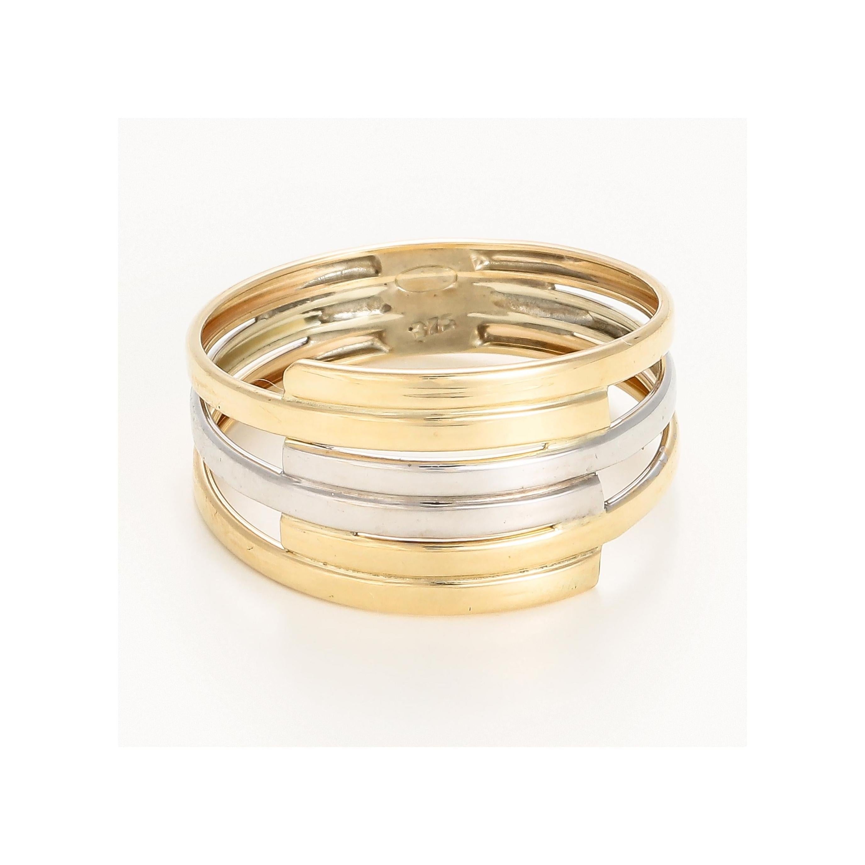 “Fabio” Ring Two-tone Gold 375/1000