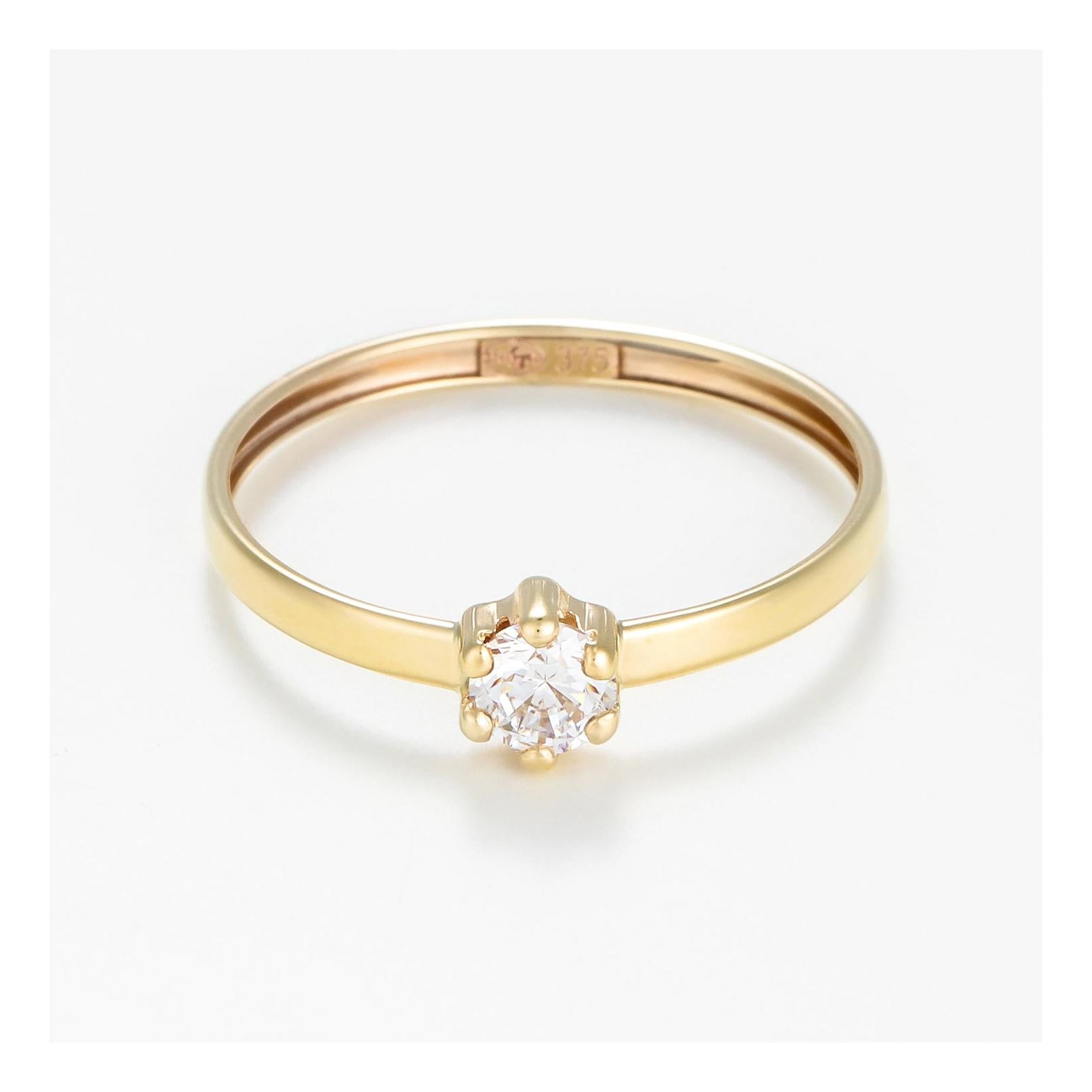 Bague "Her" Or Jaune 375/1000 Et Zirconium