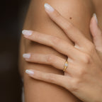 “Mara” Ring 375/1000 Yellow Gold And Zirconium
