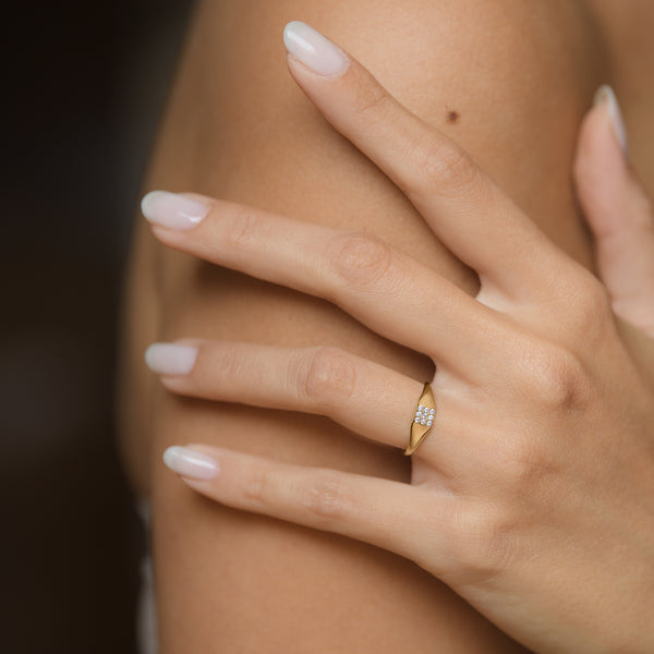 Bague "Mara" Or Jaune 375/1000 Et Zirconium