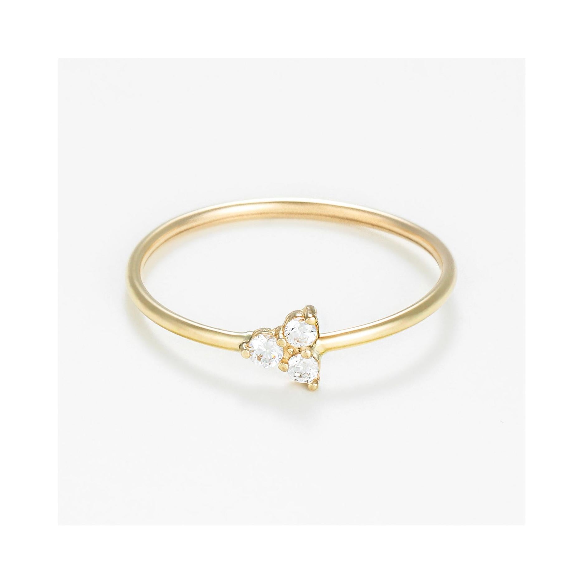 “Mia” Ring 375/1000 Yellow Gold And Zirconium