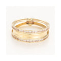 “Blanca” Ring 375/1000 Yellow Gold And Zirconium