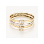 “Florine” Ring 375/1000 Two-tone Gold And Zirconium