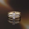 “Florine” Ring 375/1000 Two-tone Gold And Zirconium