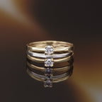 “Florine” Ring 375/1000 Two-tone Gold And Zirconium