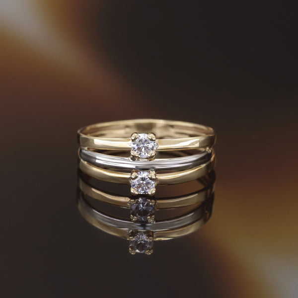 Bague " Florine" Or Bicolore 375/1000 Et Zirconium