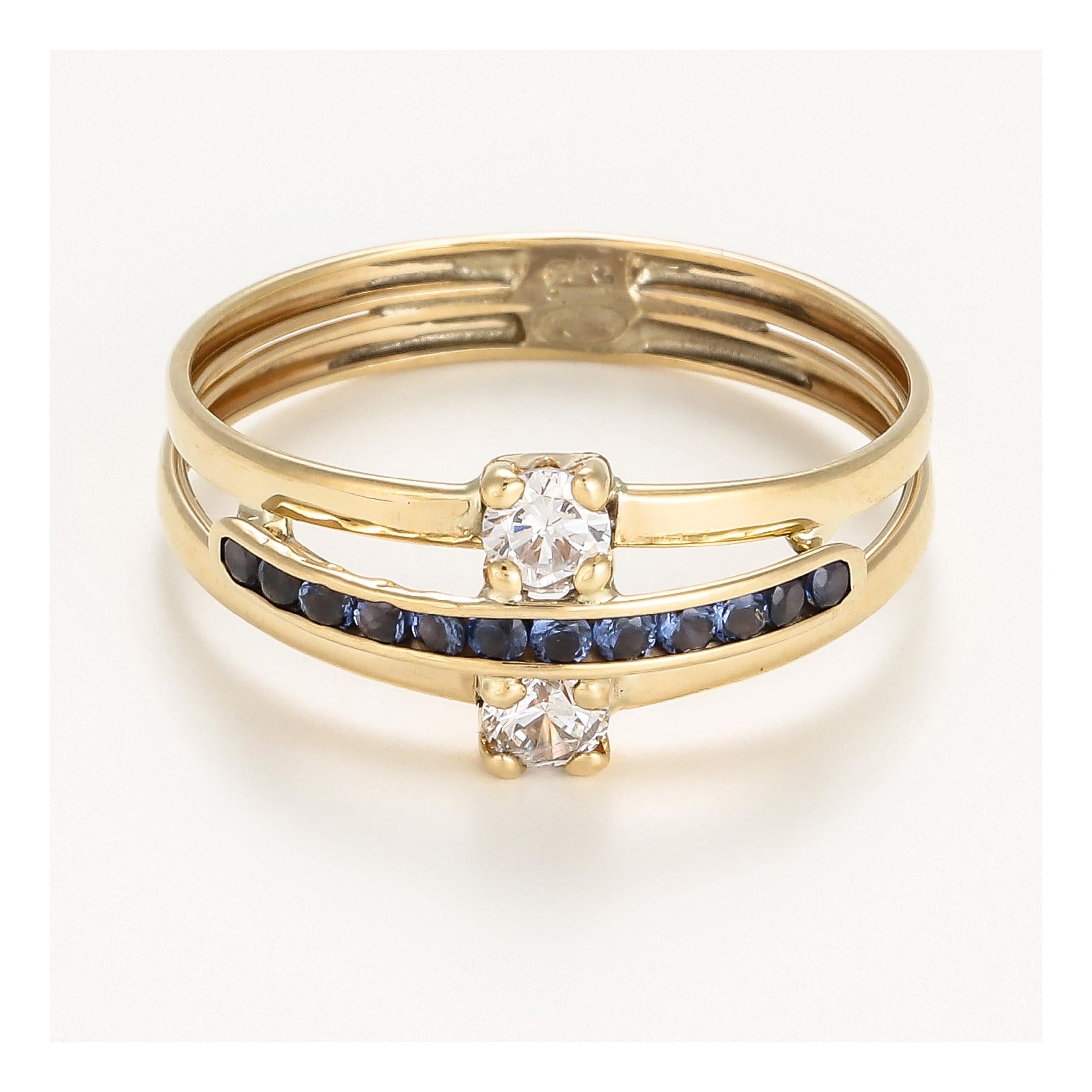 “Dulce” Ring 375/1000 Yellow Gold And Zirconium