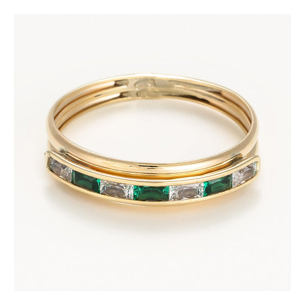“Lucas” Ring 375/1000 Yellow Gold And Zirconium