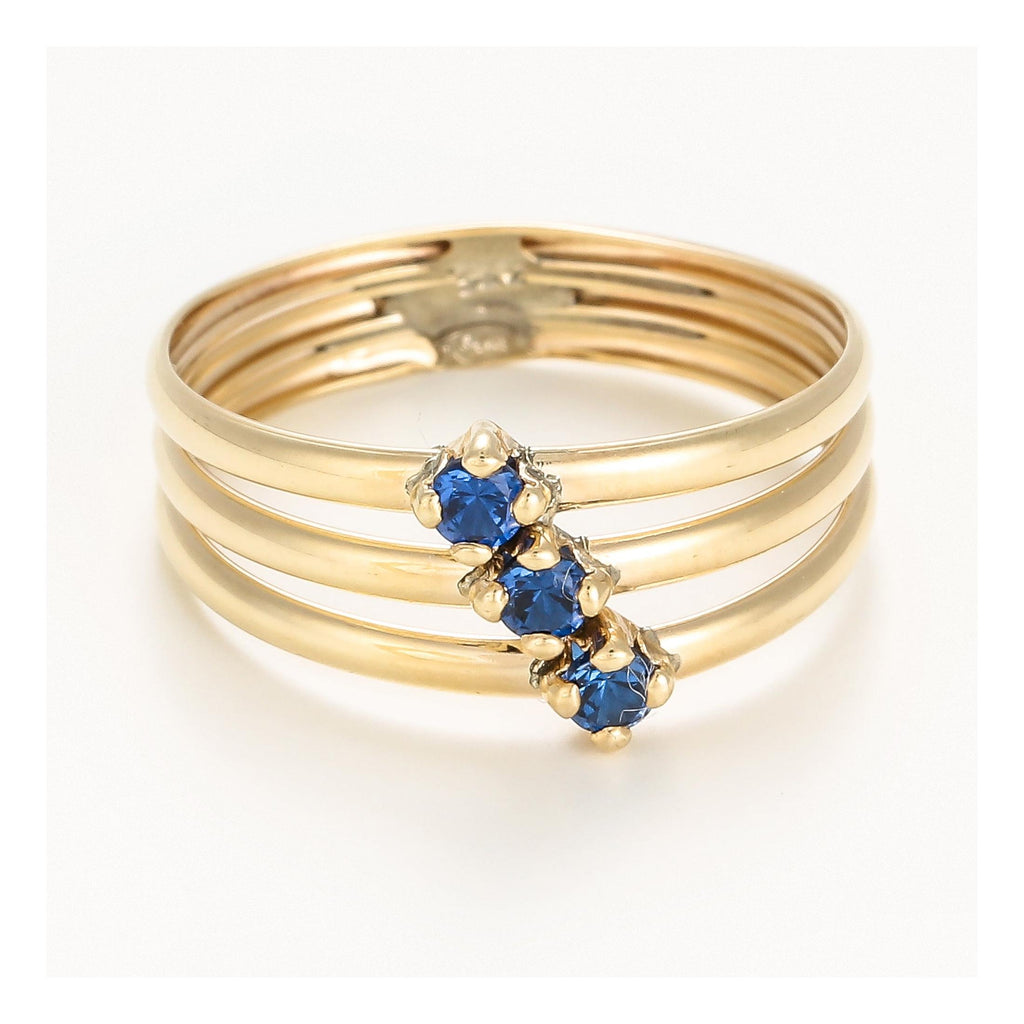 Anillo “Abbie Blue Zirconium” Oro amarillo 375/1000 y circonio