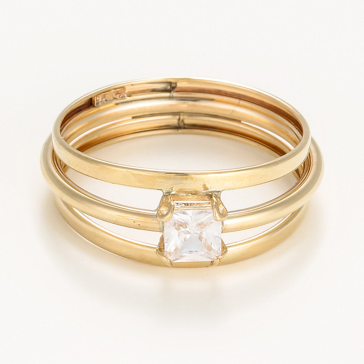 Bague "Sam " Or Jaune 375/1000 Et Zirconium