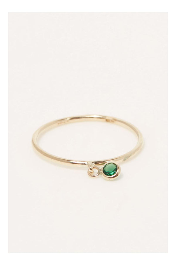 “Pierette Verte” Ring 375/1000 Yellow Gold And Zirconium