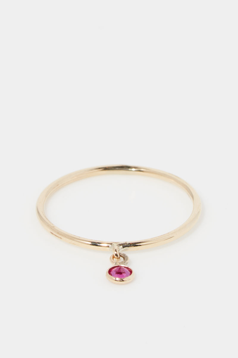 Pierette Red Ring - Yellow Gold and Zirconium
