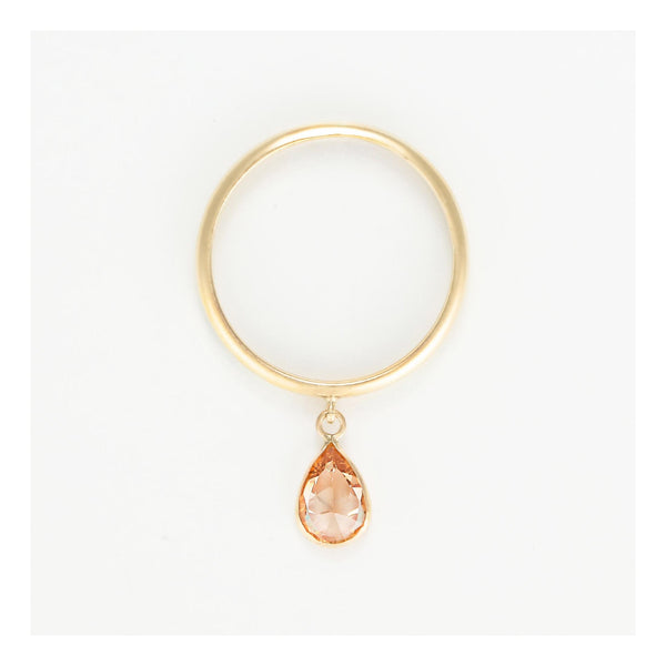 Anillo “Medallón Naranja” Oro amarillo 375/1000 y circonio