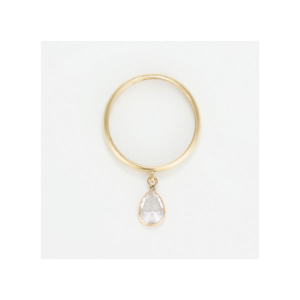 “White Medallion” Ring 375/1000 Yellow Gold And Zirconium