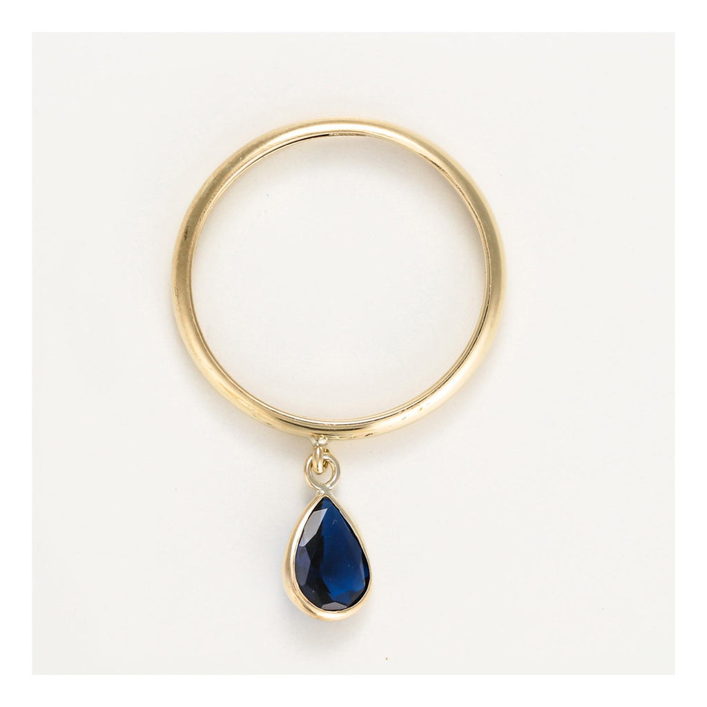 Anillo “Medallón Azul” Oro amarillo 375/1000 y circonio