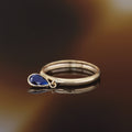 Anillo “Medallón Azul” Oro amarillo 375/1000 y circonio