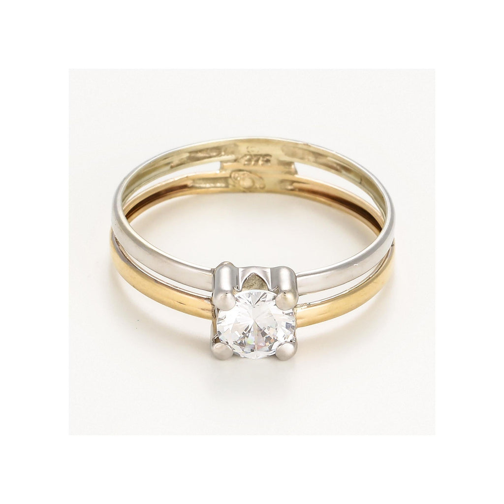 “Suerte” Ring 375/1000 Two-tone Gold And Zirconium